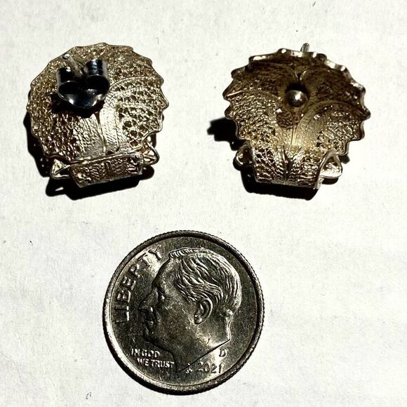 ACS# Silver Sea Coral Earrings - Picture 6 of 7